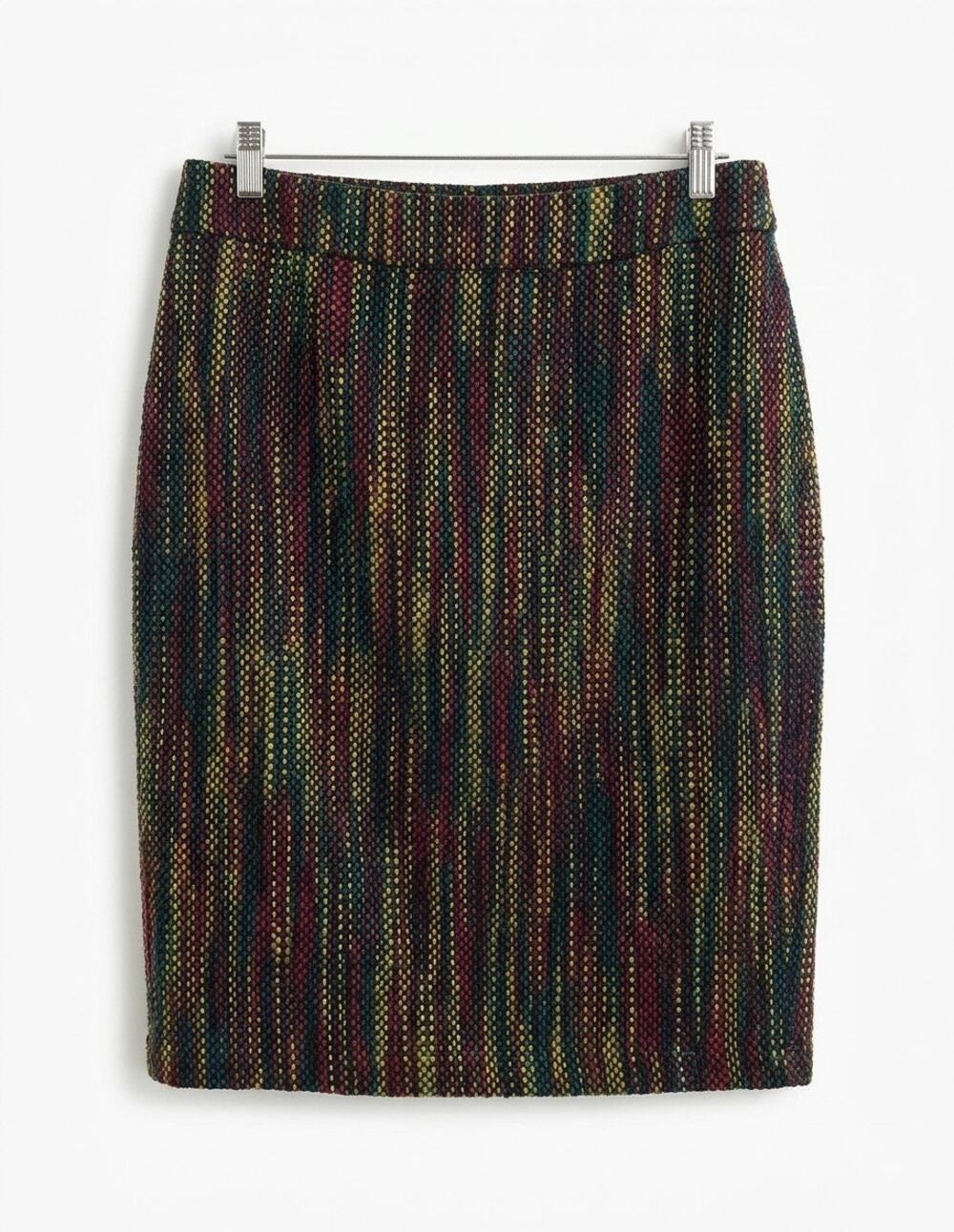 Whimsigoth / Dark Academia Size M Multicolored Textured Tweed Pencil Skirt⁠